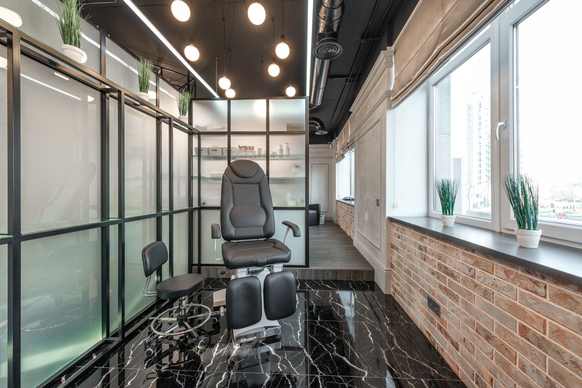 Treatment chair inside Nail Lounge, Irving